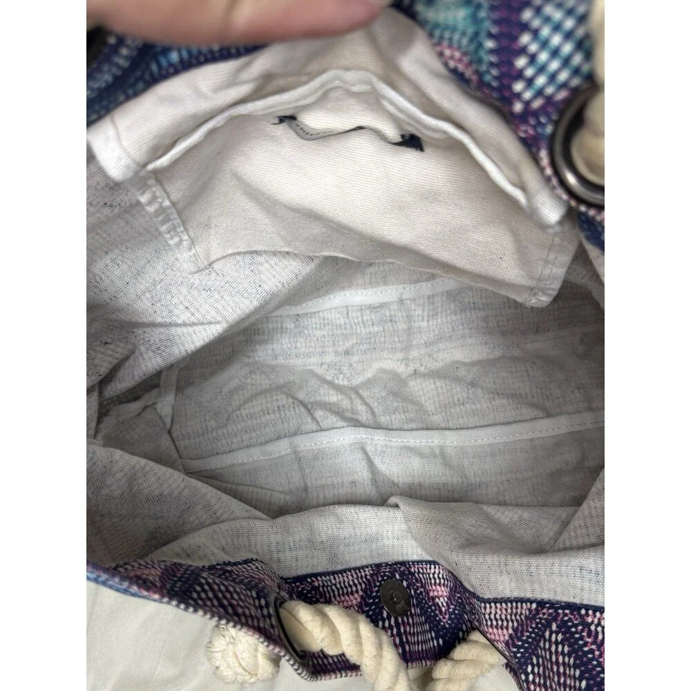 American Eagle Canvas Tote Bag Southwestern Aztec Rope Handles